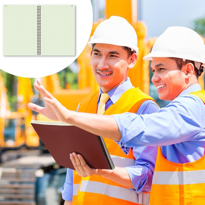 Fuyoooo 2 Pcs Computation Notebook Engineering Notebook for Drawings, Drafting, Planning, Engineering and Technical Applications, 4x4 Quad Ruled, 76 Sheets, 11-1/4 x 9-1/4 (Green) - Image 4